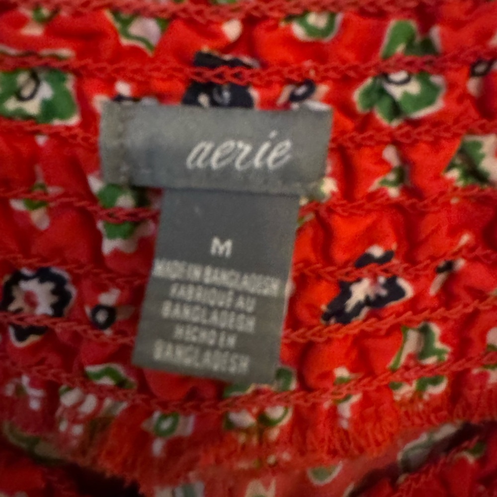 Aerie - Red Floral Wide-Leg Pants - Picture 5 of 7